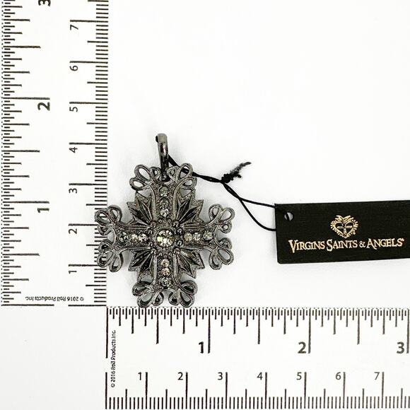 VIRGINS SAINTS & ANGELS VSA Electra Cross Medallion in Gunmetal - Picture 6 of 6